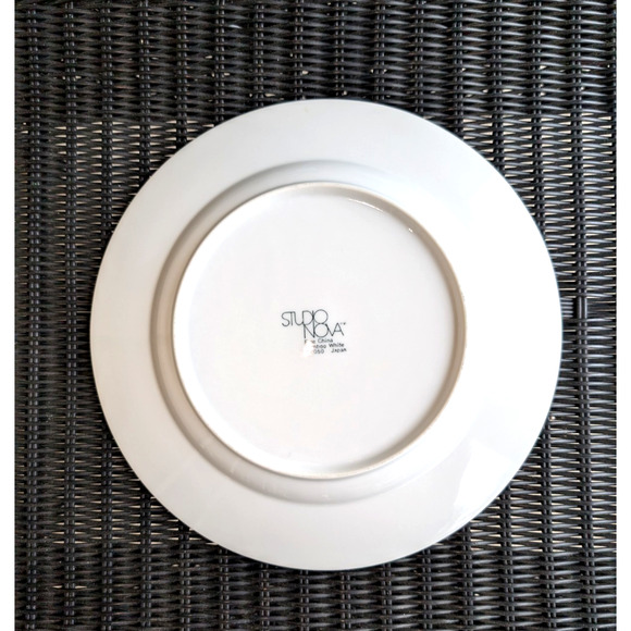 Set of Two Mikasa Fine China Bamboo White Studio Nova Serving Plates 12" - Picture 2 of 3